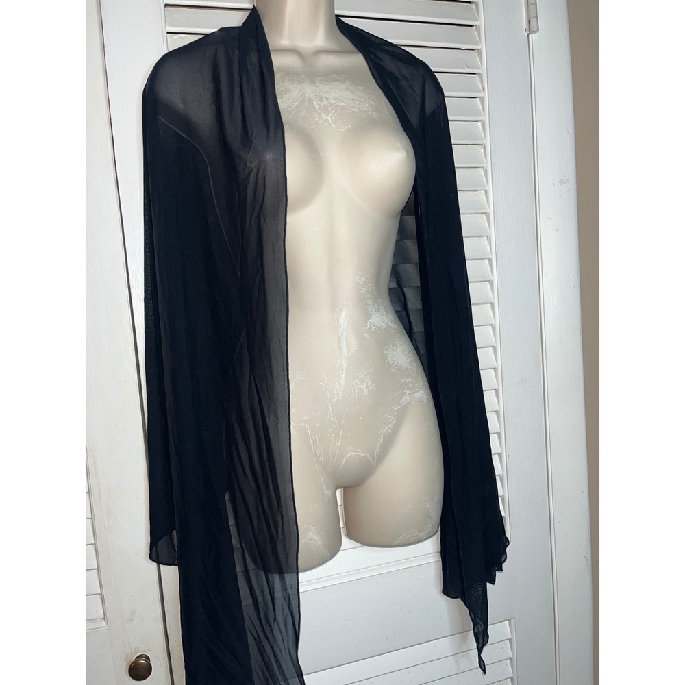Hapari Womens Black Sheer Mesh Swim Cover Up Shawl NWT